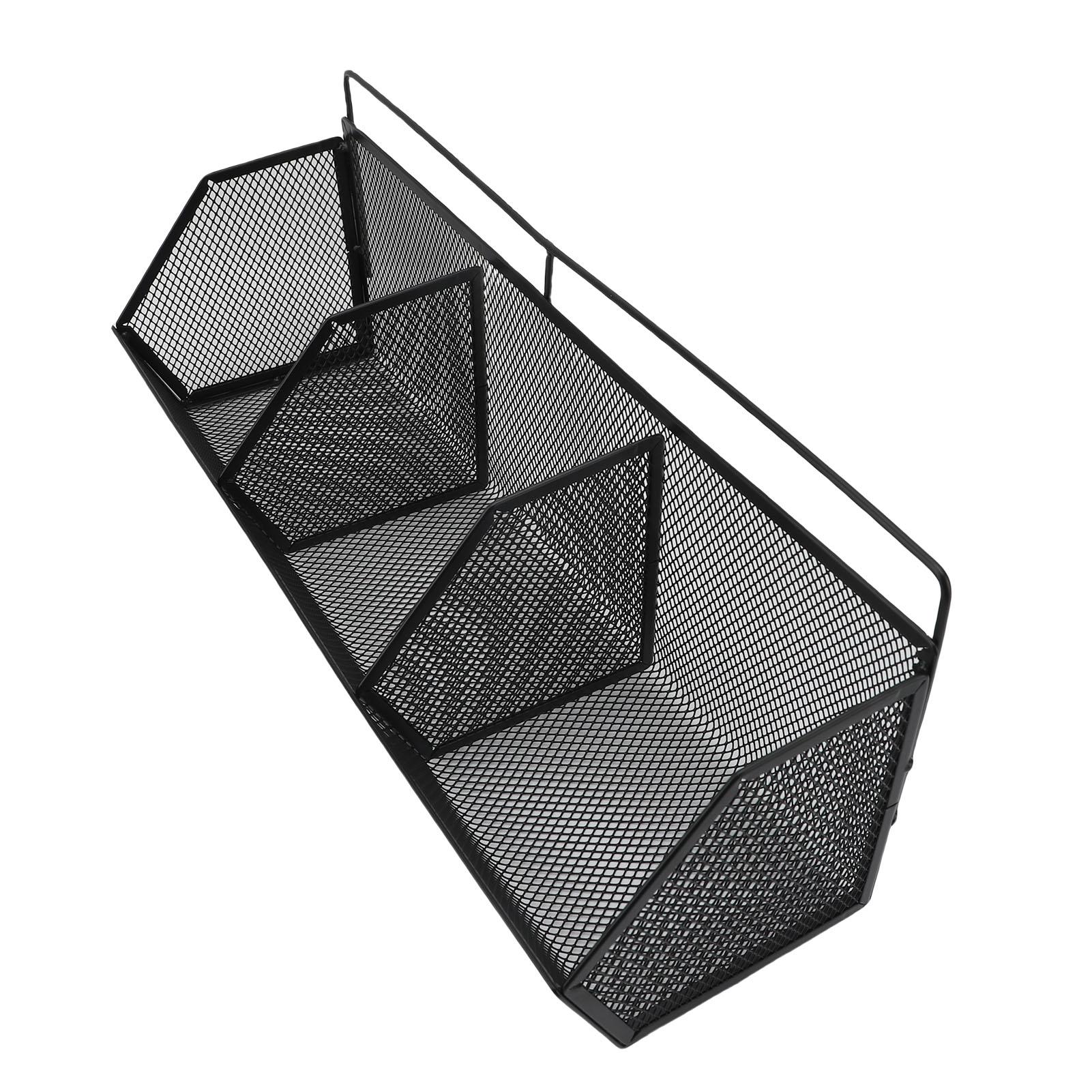 

3 Grids Hanging Basket Wall Mount Slanted Opening Metal Wire Storage for Kitchen Bathroom Laundry Room