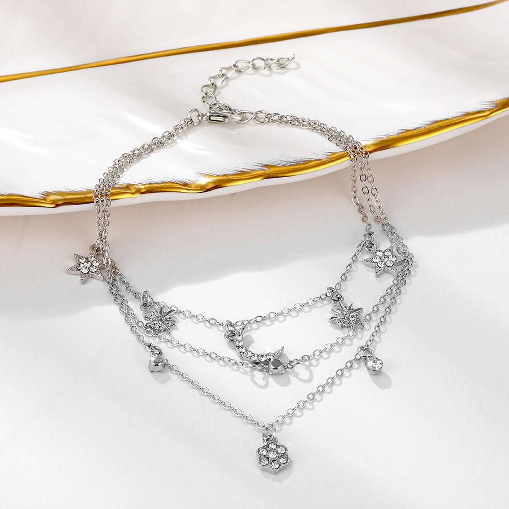 

Ретро преувеличенный браслет Love Star Moon, многослойный браслет с крестом, модный тренд, многослойный браслет для девочек, темпераментный браслет