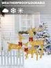 3D Lighted Christmas Reindeer Iron Art Elk Christmas Garden Decor Glowing Glitter Reindeer Xmas Home Outdoor Yard Ornament Decor