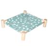 1Set Cat and Dog Hammock Bed  Wooden Cat Hammock Elevated Cooling Bed Detachable Portable Indoor Outdoor Pet Bed