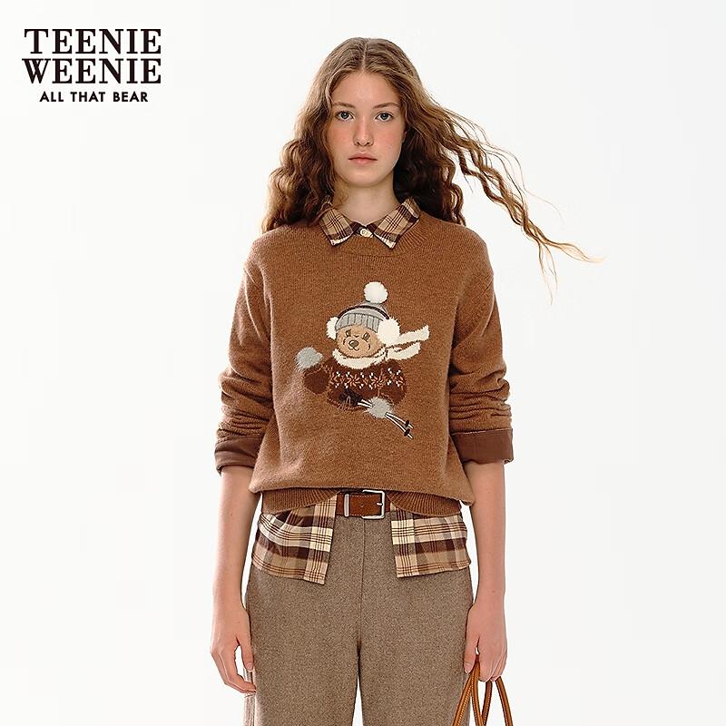 

Женский зимний жаккардовый свитер Teenie Weenie 2025 с круглым вырезом M