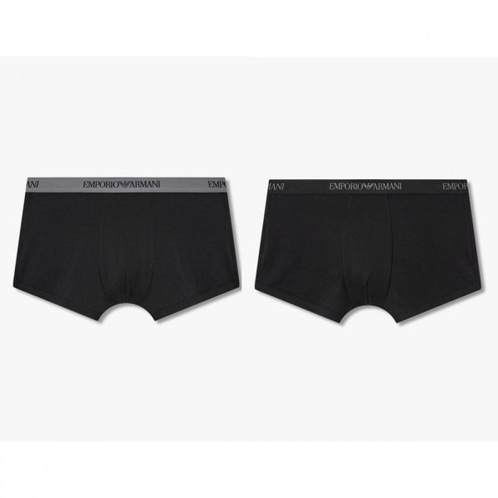 Emporio Armani Men S Logo Banding Solid Cotton drawerS Set 2pcS S(95)