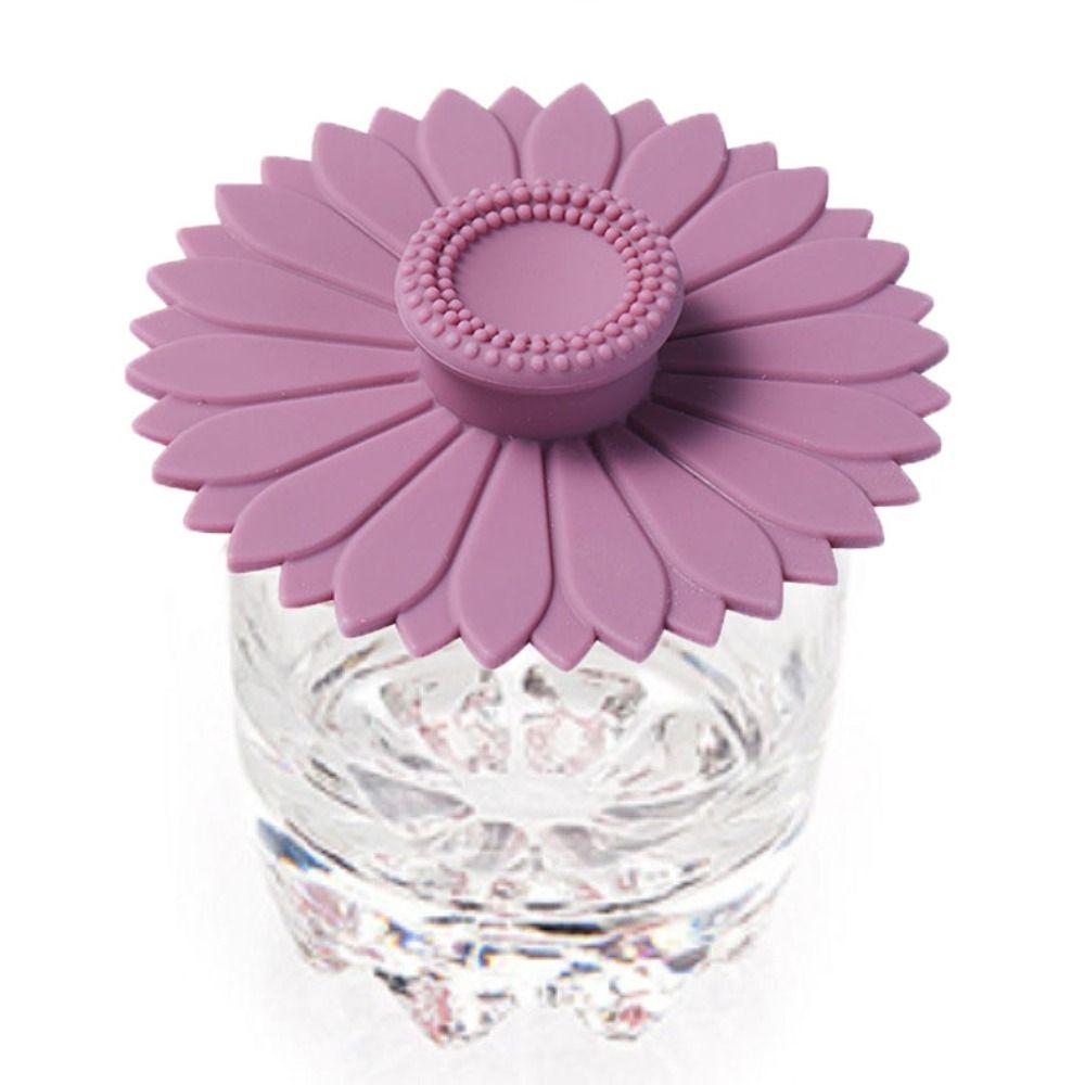 With Handle Sunflower Silicone Cup Lid Sealed Coffee Mug Lids Cup Accessories Cup Cover  Glass