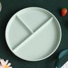Wheat Straw Round Plate: Anti-Fall, Portion Control, 3-Compartment Design