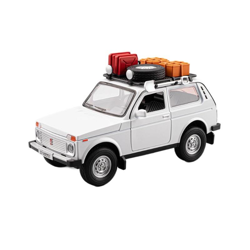 

1/24 Внедорожная версия LADA NIVA Внедорожник Модель автомобиля из сплава Металлическая литая модель Модифицированные внедорожники Модель автомобиля Звук Свет Детская игрушка Подарок белый