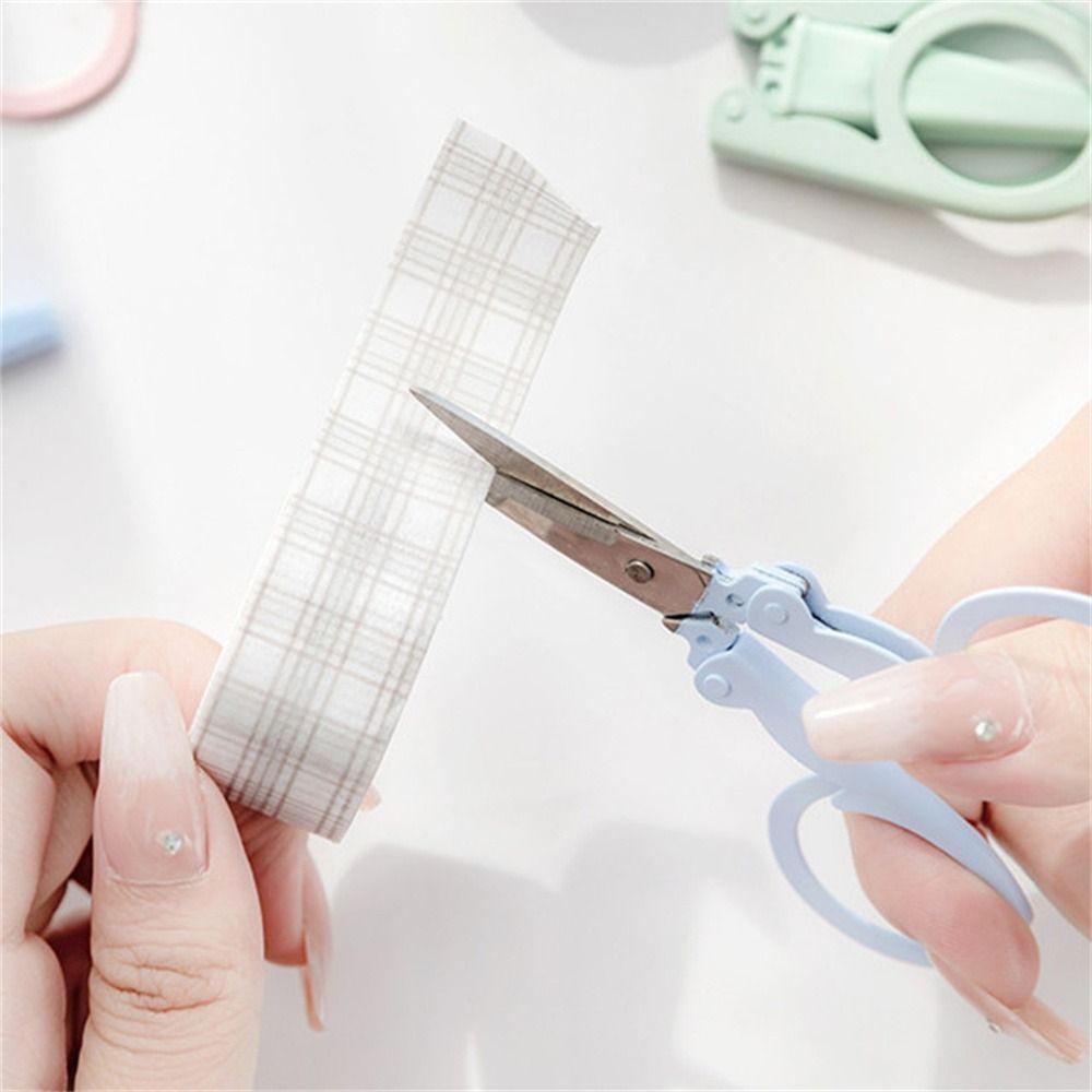 Nożyczki składane w kolorach Morandi do prac papierniczych Stal nierdzewna Nożyczki biurowe Brelok do kluczy Szkolny przycinacz do papieru Narzędzia rękodzieła