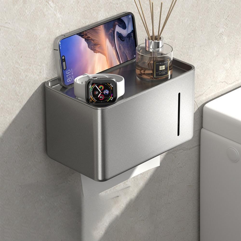 

Неперфорированная стойка для туалетной бумаги для ванной комнаты, водонепроницаемая коробка для рулонной бумаги, образец держателя для туалетной бумаги, отель серый