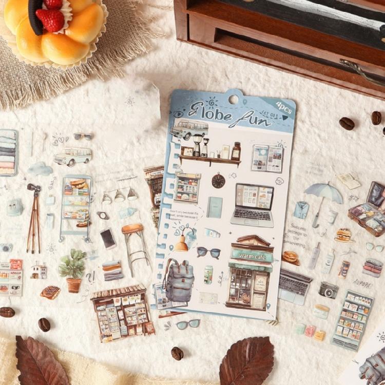 Bullets Journals Decal PET Travel Scrapbooking Sticker Cute Decorative Sticker for DIY Craft Journaling Scrapbooks