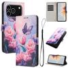 For iPhone 17 Pro Wallet Case Pattern Printing PU Leather Phone Cover with Lanyard
