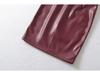 Sleek PU Leather High-Waisted Short Skirt with Waistband - Sexy, Hip-Hugging Design for Autumn/Winter