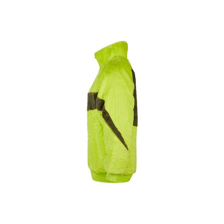 Nike Sportswear Swoosh Logo Faux Fur Mink Velvet Regular Fit Jacket Men Outerwear Green DH6685-322