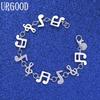925 Sterling Silber Musiksymbol Armband Hochzeits Schmuck