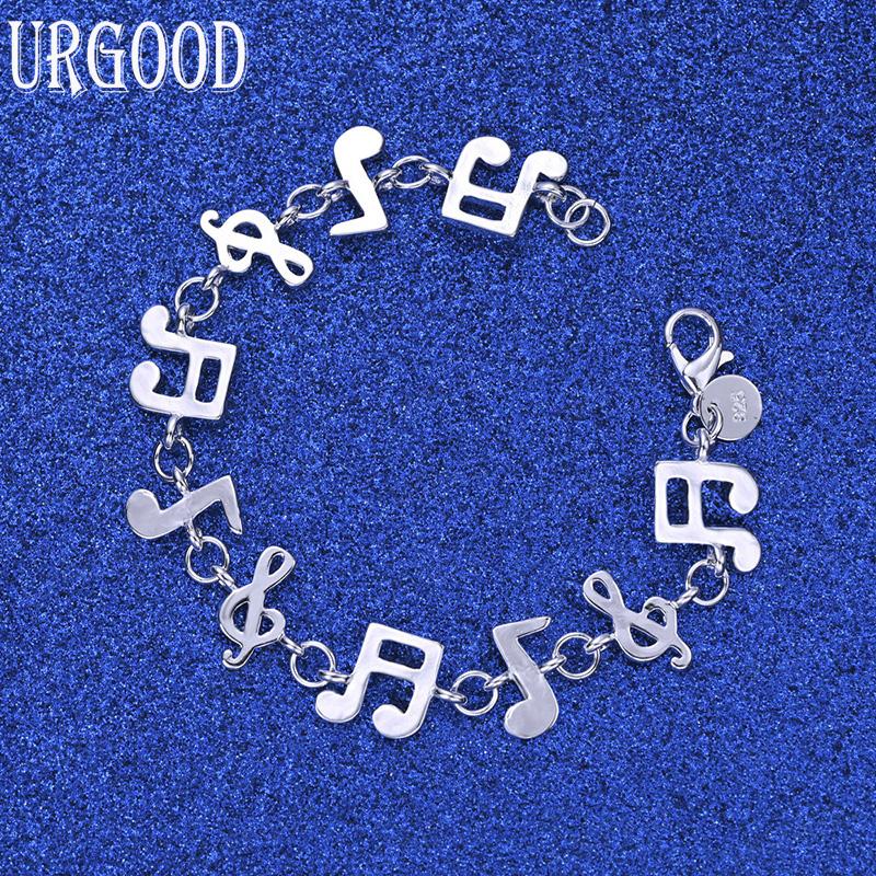 925 Sterling Silber Musiksymbol Armband Hochzeits Schmuck