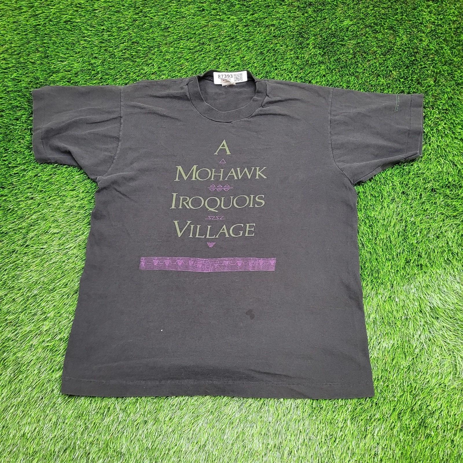 Vintage 90s Mohawk Iroquois Village Shirt Large 21x26 New-York XL