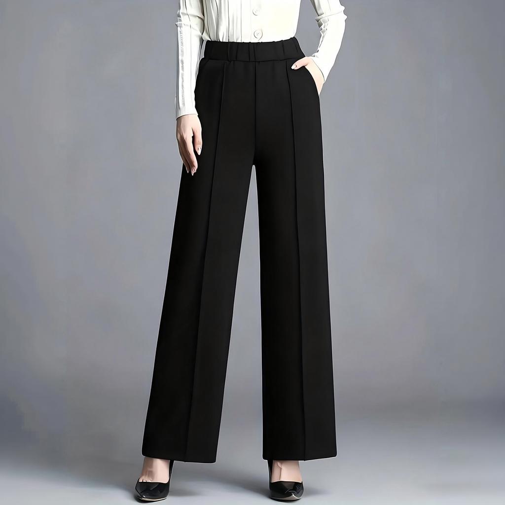 Women's High Waist Wide Leg Flowing Dress Pants with Slimming Fit for and Casual Wear