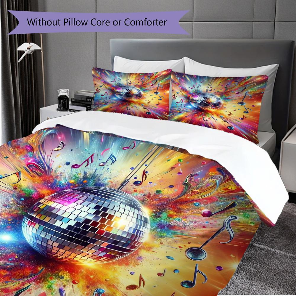 1PC Music, guitar Theme Bedding Quilt Set Quilt Cover Pillowcase Home Decoration Birthday Gift (1 * duvet cover + 2* pillowcase, without core)