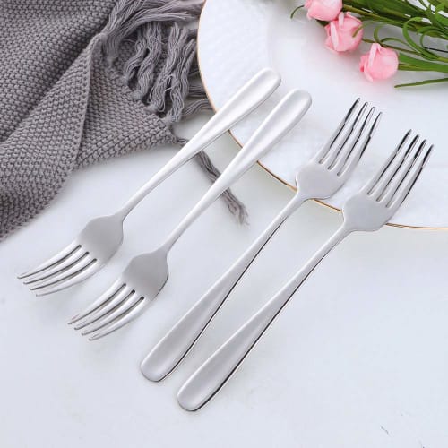 Buyer Star Dinner and Pasta Forks, Set of 6, 18.5cm, High-Quality Stainless Steel, Mirror Finish, Dishwasher Safe, Silver