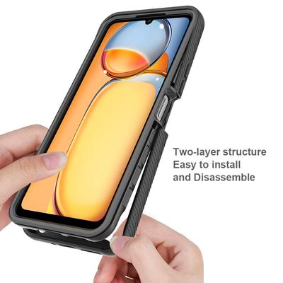 Etui dla Xiaomi Redmi 13C 4G/13C 5G/Poco C65 4G PC+TPU Przezroczyste Etui na Telefon z Folią PET na Ekran