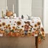 Horaldaily Fall Tablecloth 60×84 Inch Rectangular, Scarecrow Pumpkin Sunflower Autumn Harvest Washable Seasonal Table Cover for Party Picnic Dinner