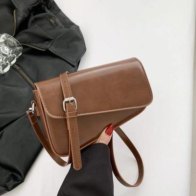 Commuting Zipper Pu Ladies Shoulder Bags Casual Crossbody Bags for Women  Spring New Basic Style