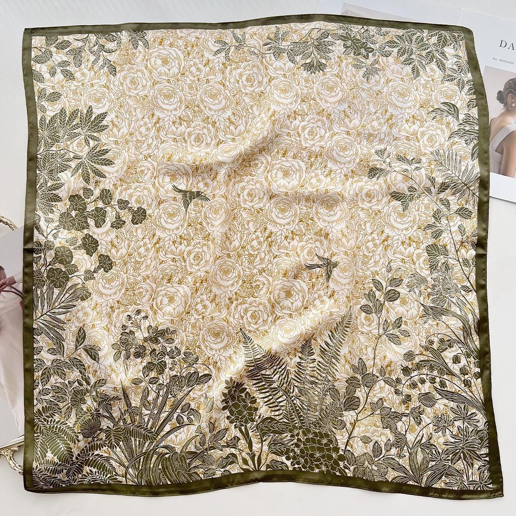 Spring and Summer Graffiti Flowers 71 * 71 Square Scarf Travel Sunscreen Headscarf Practical High-end Scarf for Mother