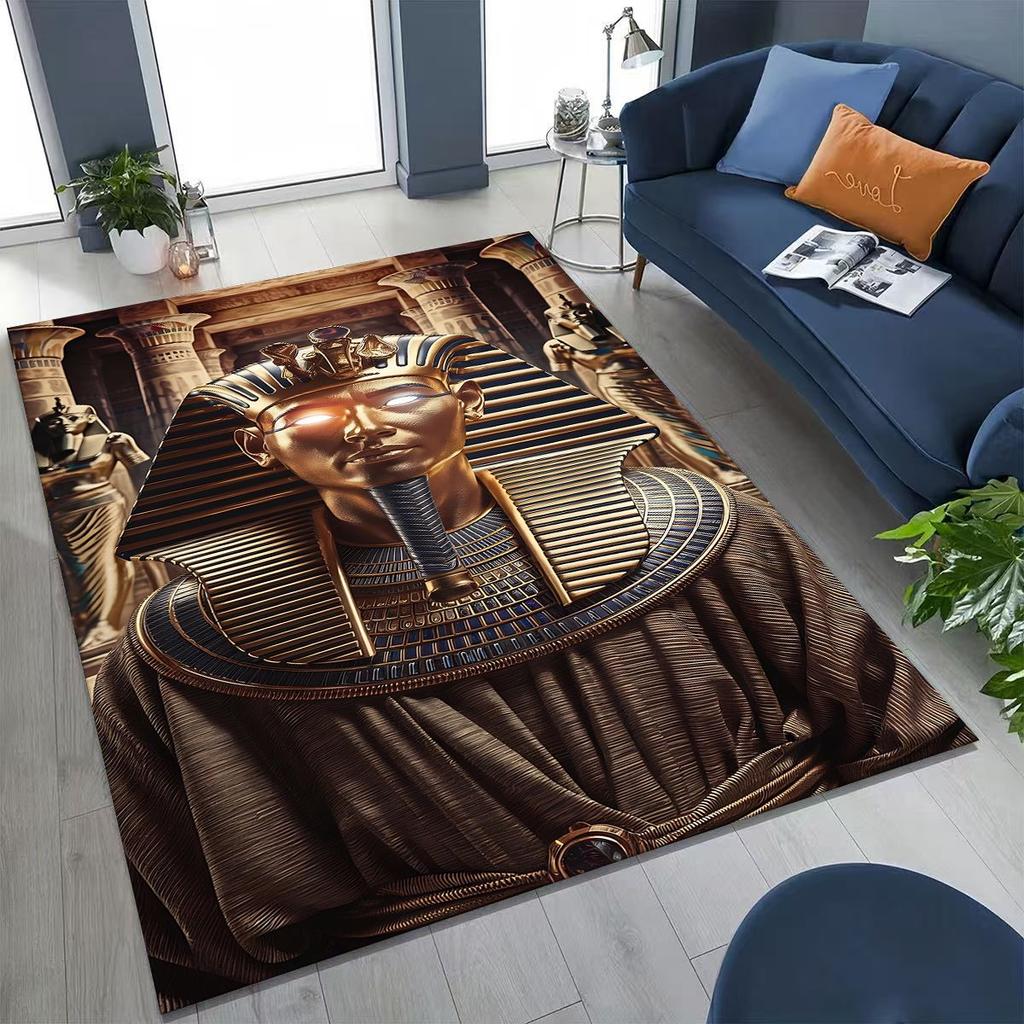 Ancient Egyptian God Dead Anubis Pharaoh Tutankhamun Mask Rug for Bedroom Living Room Sofa Home Doormat Decor,Non-slip Floor Mat