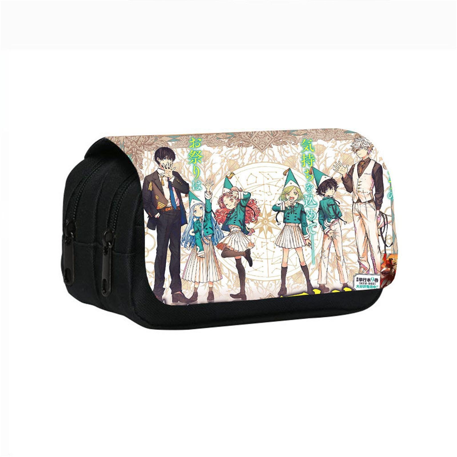 

Double Layer Pencil Case Large Capacity School Stationery Bag with Zipper Closure and Printed Design for Students and Office Use One Size