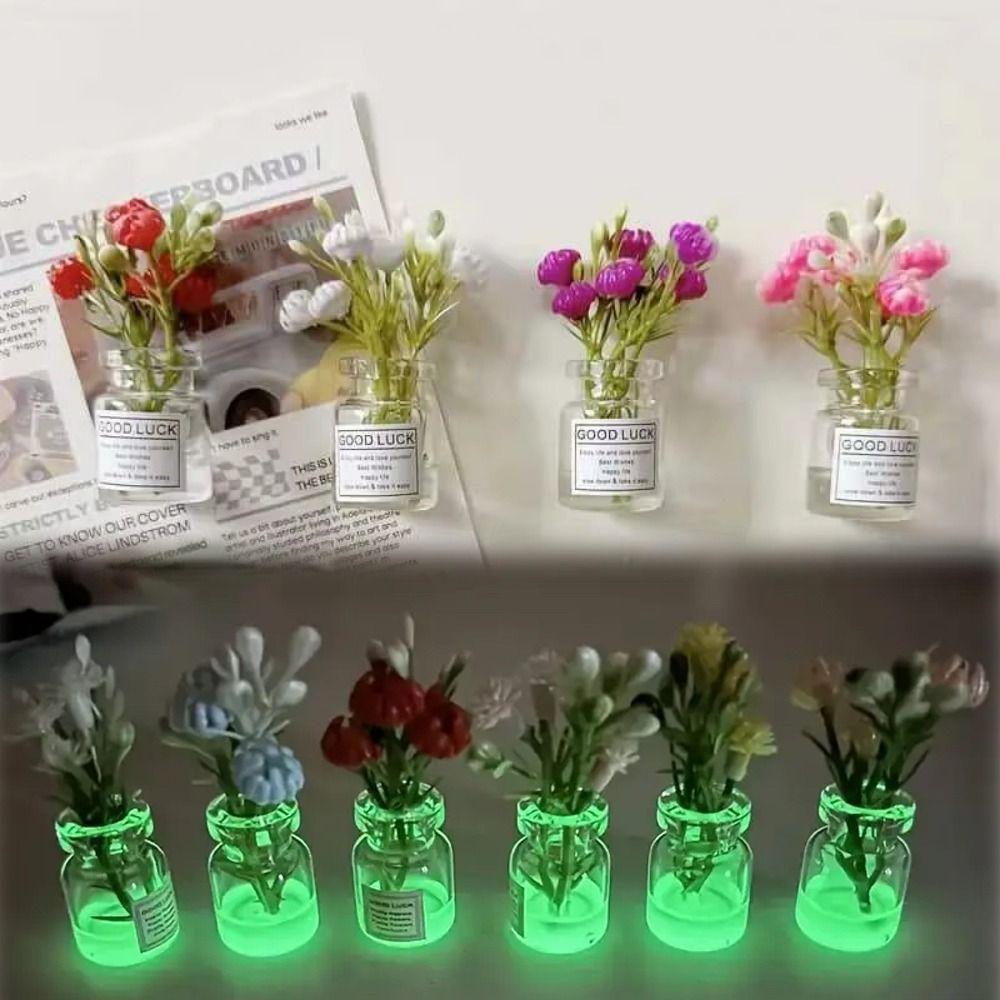 8Pcs Creative Mini Vase Magnets Handmade Cute Refrigerator Magnets  Office Decoration