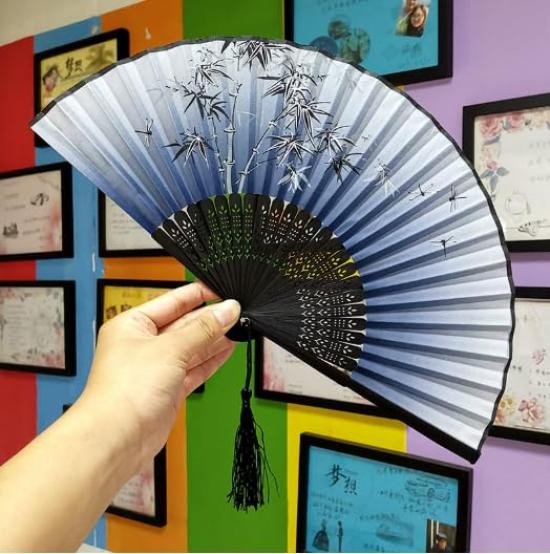 Folding Japanese for Festivals and Fireworks Japanese Beautiful Bamboo [DERAYEE] Fan, Bamboo, Style, Summer, Stylish, Handheld, Displays, Accessory,
