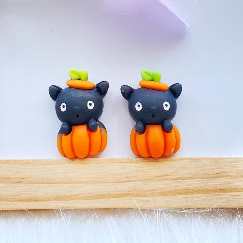 14Pcs New Cute Halloween Animals Flat Back Resin Cabochons Scrapbooking DIY Jewelry Craft Decoration Accessorie Q79