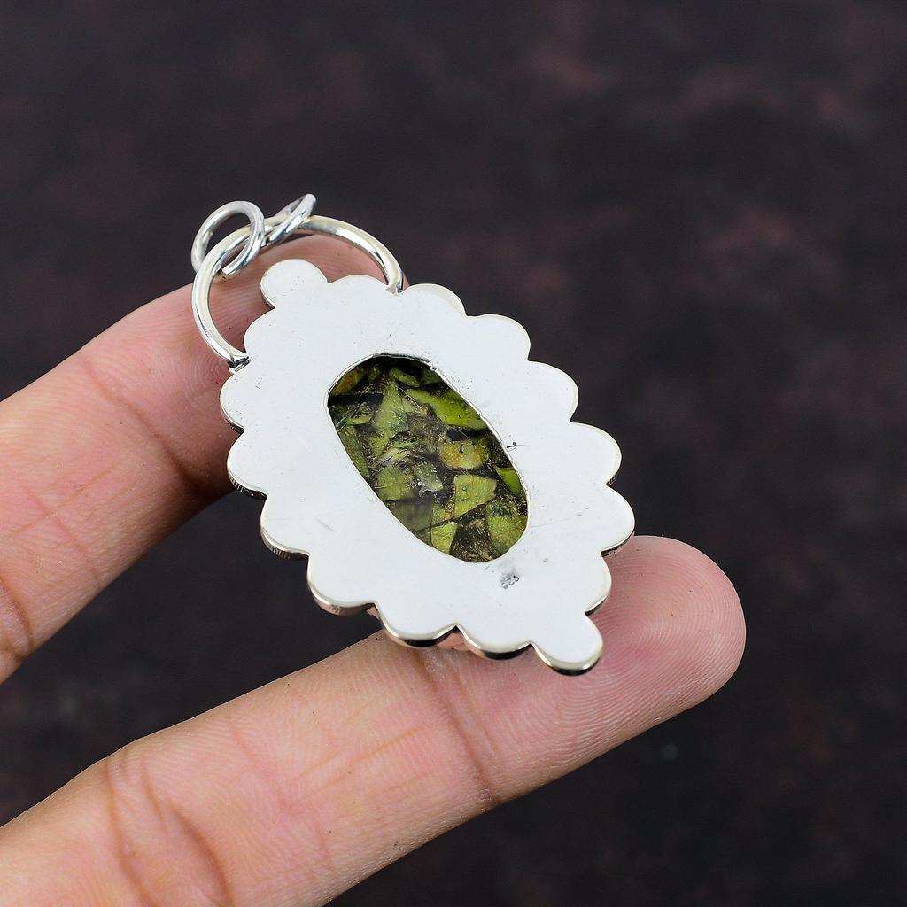 Copper Stichtite Pendant 925 Sterling Silver Pendant Genuine Gemstone Pendant Elegant Jewelry Handmade Ethnic Style Pendant Gift For Women