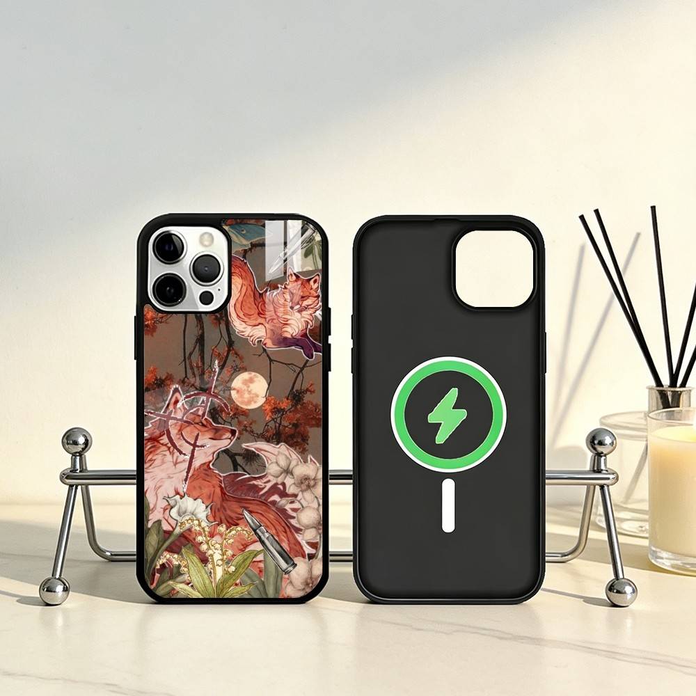 Cute Fox Cartoon Phone Case For iPhone17,16,15,14,13,12,11 Plus,Pro Max Magnetic For Magsafe Wireless Charging