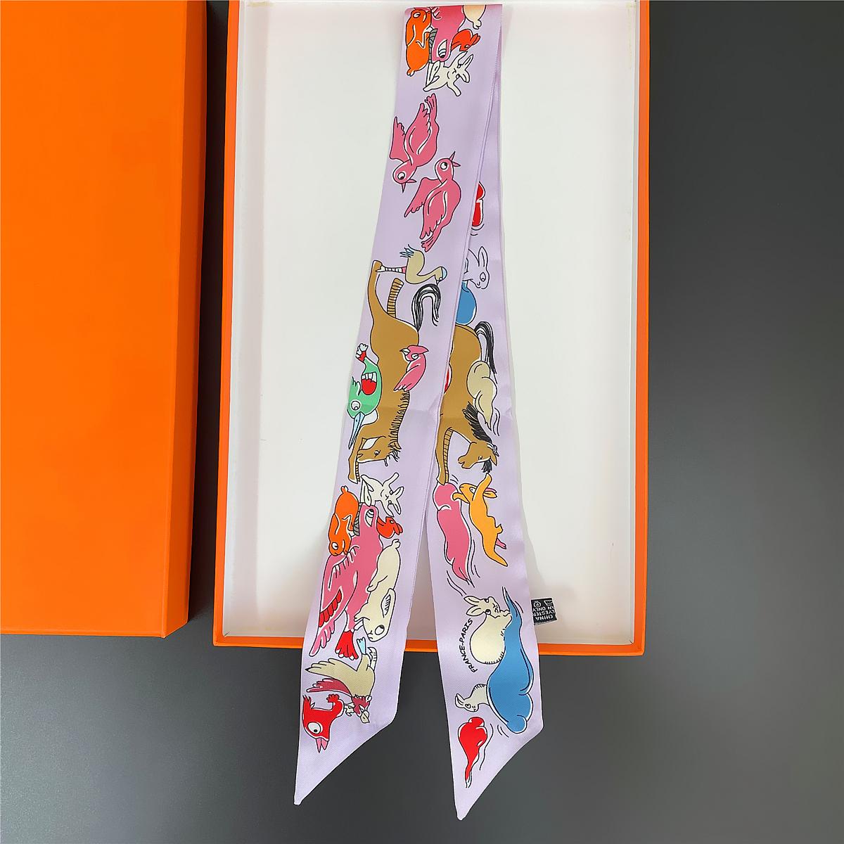 

Brand Design Twill 100% Silk Scarf Luxury Horsehead Fashion Scarf Women Foulard Skinny Bag Scarves Neckerchief Hair Headband