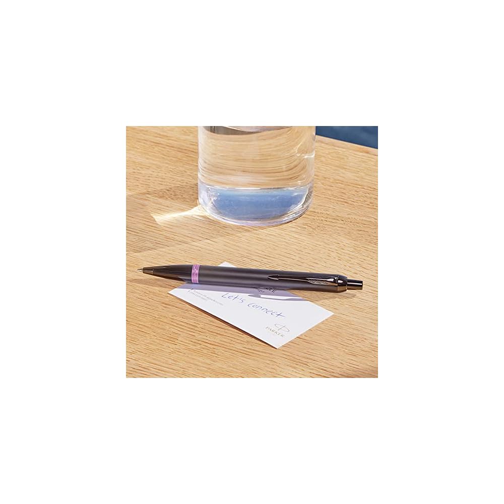 PARKER IM Ballpoint Pen, Amethyst Purple Ring BT, Medium Nib, Oil-Based Ink, with Pen Case, Gift