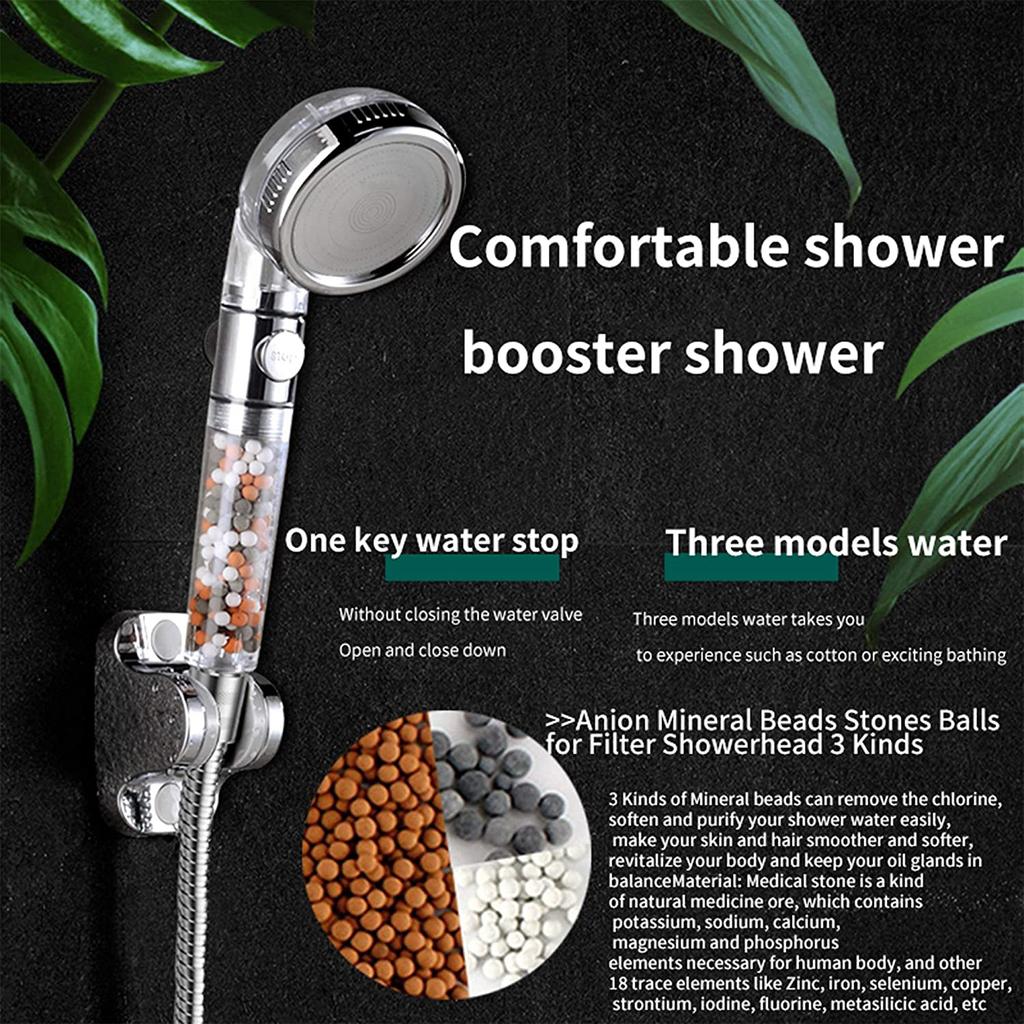 Neuer Premier Badezimmer 3-Funktionen SPA Duschkopf mit Schalter Stopptaste Hoher Druck Anionenfilter Duschkopf Wassersparende Dusche