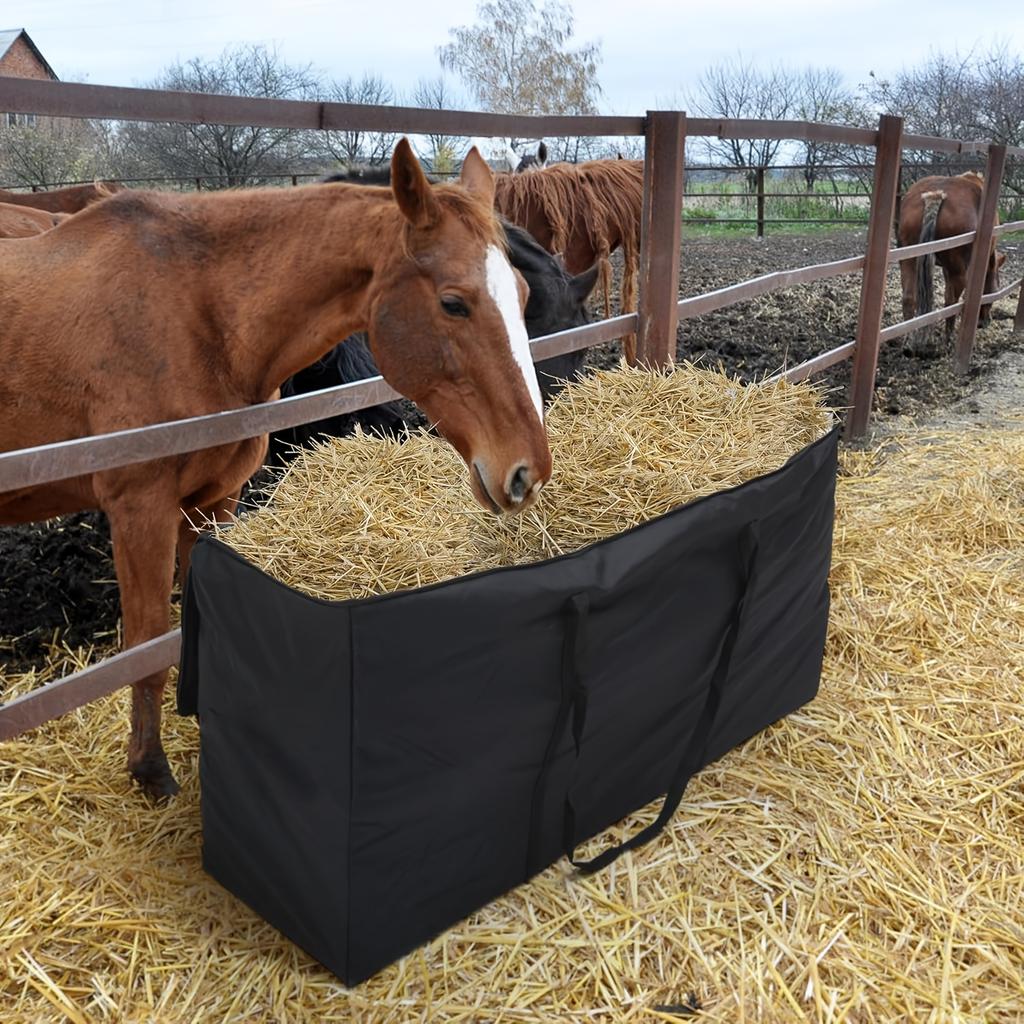 Universal Slow Feed Hay Bag for Horses, Cattle & Sheep, Heavy-Duty Large Capacity, Durable & Portable for Pasture & Stable