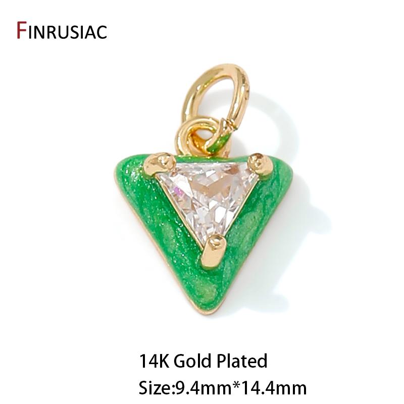14K Gold Plated Brass Triangle Charms Pendant For Necklace Bracelet Making Findings,Charms For Jewelry Making,DIY Accessories 2 pieces