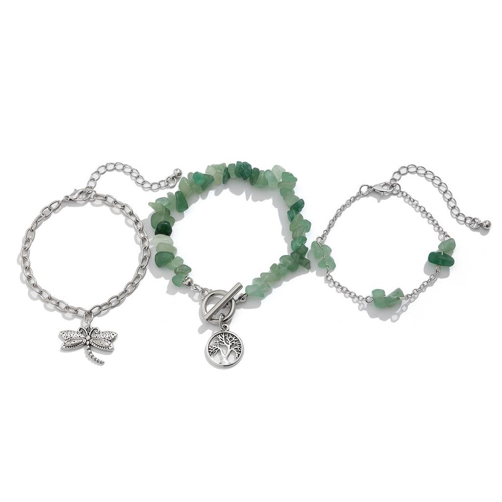 Vintage Ethnic Style Dragonfly Star Pendant Gravel Bracelet Women'S Multi-Layer Chain Set Bracelet