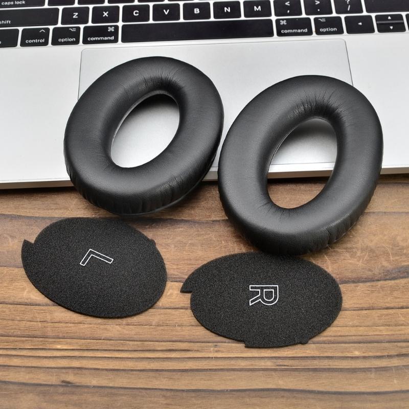 Protein Leather Ear Pad Ear Cushions Replacement Headband for Aviation Gaming Headsets , Noise Cancelling Foam