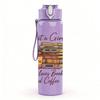 1PC Just A Girl Book Coffee Art 750ml Color Plastic Sports Water Bottle Leakproof Flip Straw Lid Suitable for Sports Office Home Use