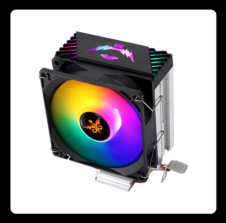 Silent CPU Cooler with 2 Heatpipes, 9CM Fan, 4-Pin Temp Control for LGA1200 & 115x Platforms