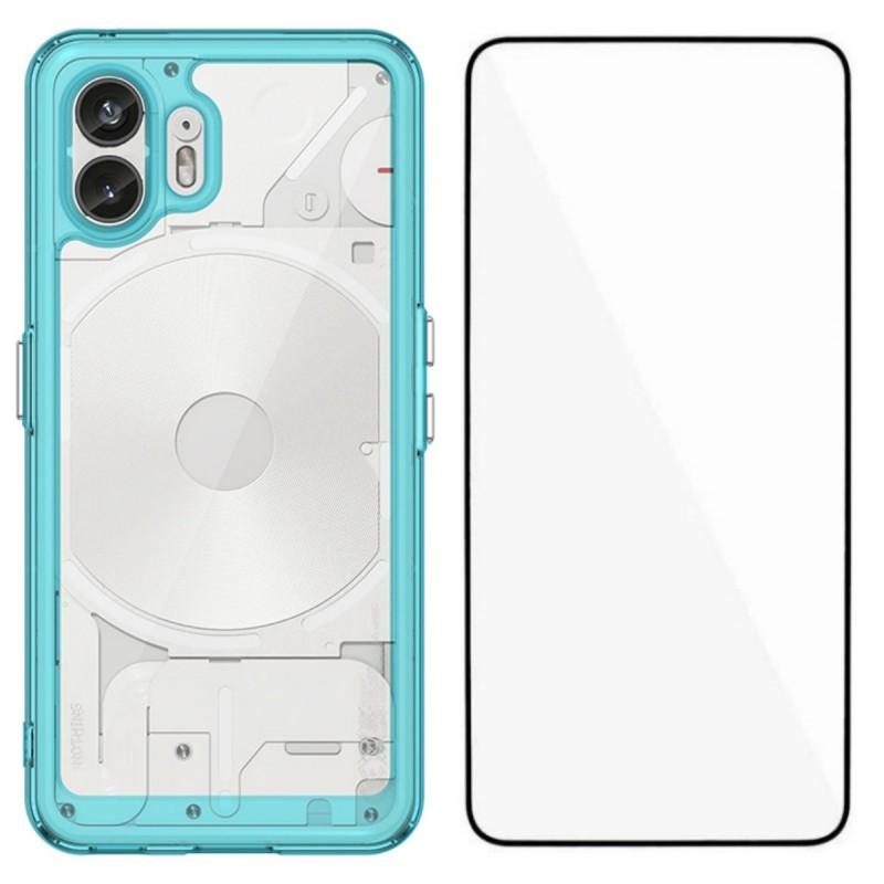 

Ни за что Телефон (2) Задняя крышка WANLONFENG серии XC из ТПУ и акрила, чехол для телефона с пленкой из закаленного стекла Transparent Blue