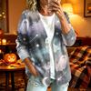 Women's Casual Long Sleeve Jacket with Halloween Print for Fall Daily Wear