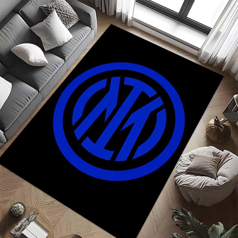 Tappeto con Stemma Inter Milan Stampa Artistica Adatto a Tutte le Stagioni Arte Moda Decorazione per Dormitorio