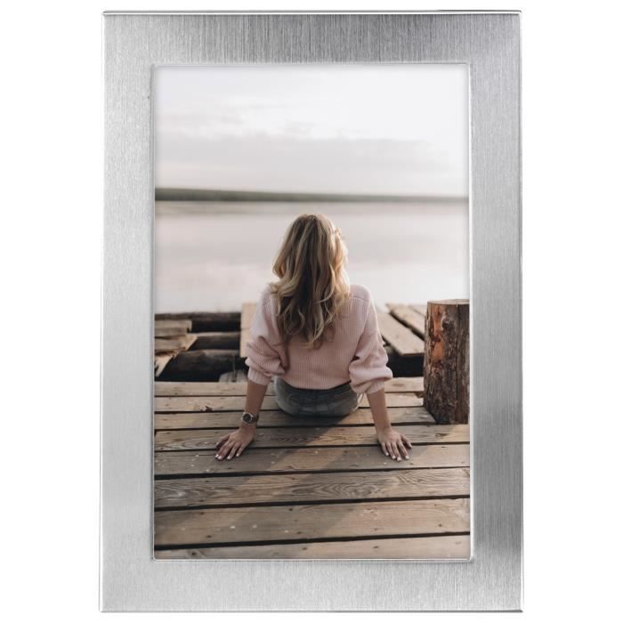 Cadre Photo - HAMA - RIVA - Argenté - 10 x 15 cm - Velours de qualité supérieure