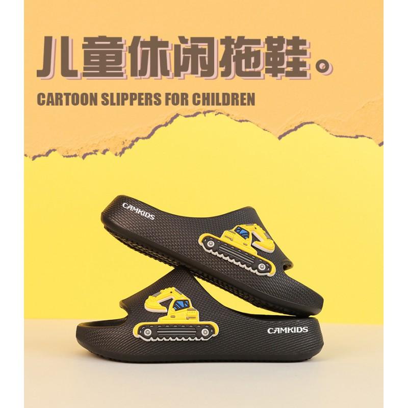 CAMKIDS Kids Cartoon Slippers Boys Girls Indoor Non-Slip Home Footwear Comfortable Soft Sole