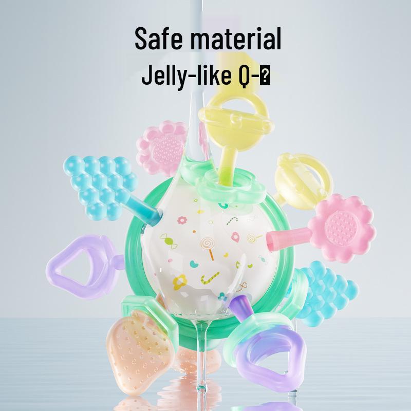Silicone Teething Toy: Manhattan Hand Grab Ball for 0-1 Year olds, Early Education Puzzle for 3-6 Months