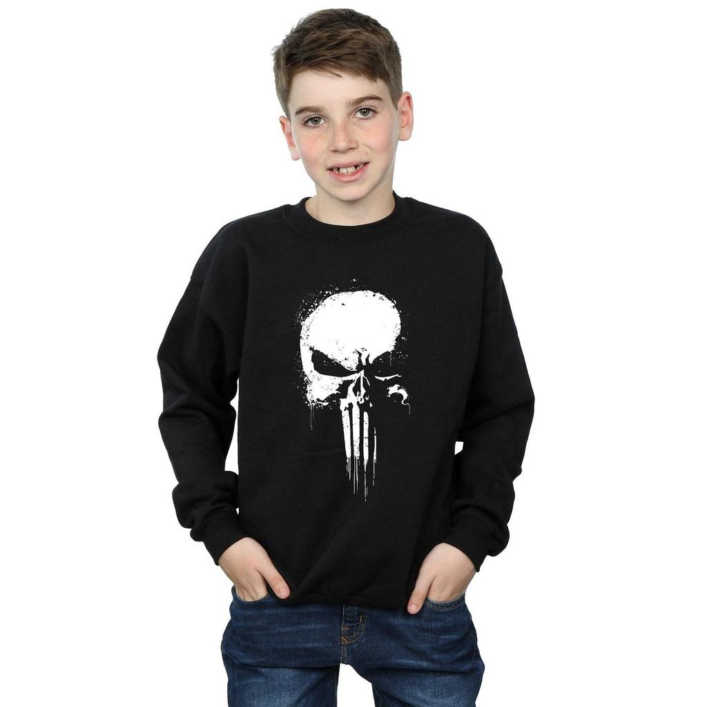 Marvel Boys The Punisher Spray Skull Sweatshirt