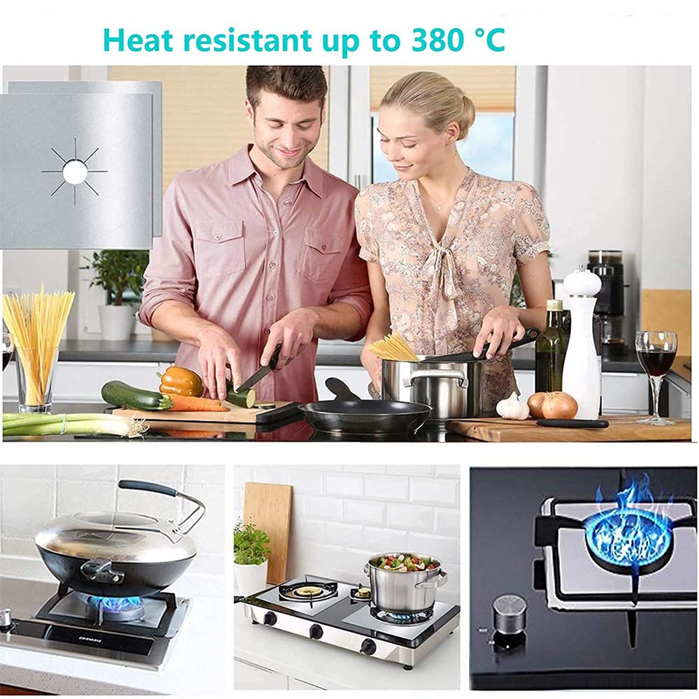 1/4/10/10Pc Gas Stove Protector Cooker Cover Liner Clean Mat Pad Kitchen Gas Stove Stovetop Protector Kitchen Accessory Utensils
