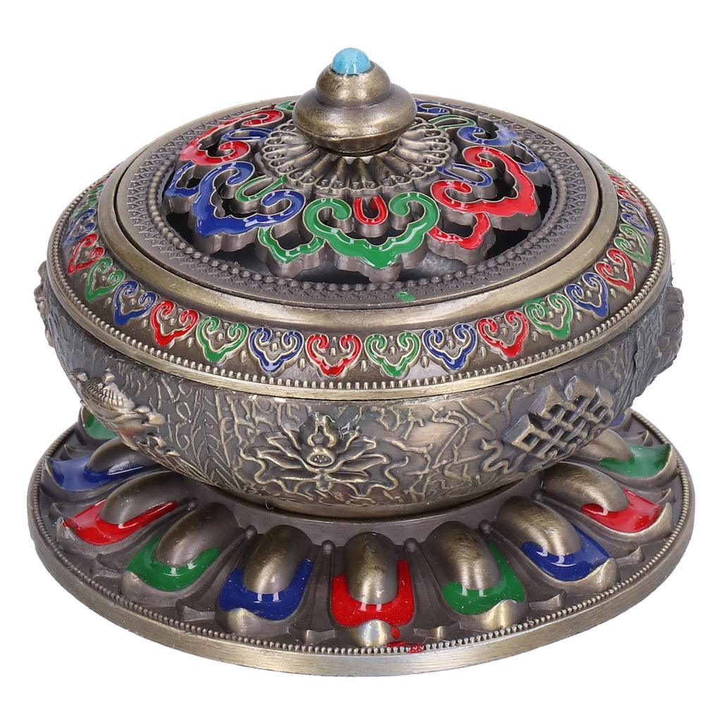 Vintage Incense Burner Copper Alloy Incense Holder for Living Room Tea Ceremony OrnamentsGreen